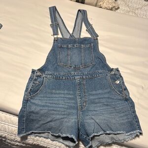 Denim Blue Overalls Shorts